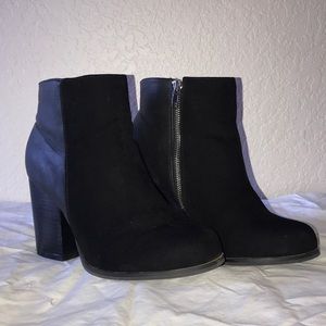 Torrid faux leather and suede booties